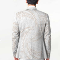 White Sunday Lotu Tamaiti Blazer Polynesian Wave Pastel Nude - Polynesian Pride