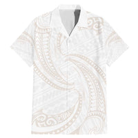 White Sunday Lotu Tamaiti Family Matching Mermaid Dress and Hawaiian Shirt Polynesian Wave Pastel Nude - Polynesian Pride