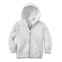 White Sunday Lotu Tamaiti Kid Hoodie Polynesian Wave Pastel Nude LT9 Zip Hoodie Nude - Polynesian Pride