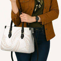 White Sunday Lotu Tamaiti Leather Bag Polynesian Wave Pastel Nude LT9 - Polynesian Pride