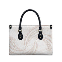 White Sunday Lotu Tamaiti Leather Bag Polynesian Wave Pastel Nude LT9 - Polynesian Pride