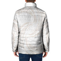 White Sunday Lotu Tamaiti Padded Jacket Polynesian Wave Pastel Nude LT9 - Polynesian Pride