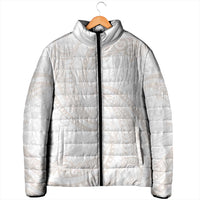 White Sunday Lotu Tamaiti Padded Jacket Polynesian Wave Pastel Nude LT9 - Polynesian Pride