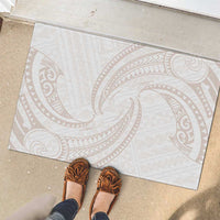 White Sunday Lotu Tamaiti Rubber Doormat Polynesian Wave Pastel Nude LT9 - Polynesian Pride