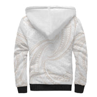 White Sunday Lotu Tamaiti Sherpa Hoodie Polynesian Wave Pastel Nude LT9 - Polynesian Pride