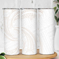 White Sunday Lotu Tamaiti Skinny Tumbler Polynesian Wave Pastel Nude - Polynesian Pride