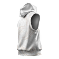White Sunday Lotu Tamaiti Sleeveless Hoodie Polynesian Wave Pastel Nude LT9 - Polynesian Pride