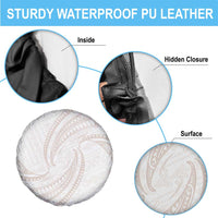 White Sunday Lotu Tamaiti Spare Tire Cover Polynesian Wave Pastel Nude - Polynesian Pride