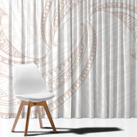 White Sunday Lotu Tamaiti Window Curtain Polynesian Wave Pastel Nude - Polynesian Pride