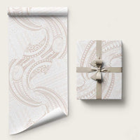 White Sunday Lotu Tamaiti Wrapping Paper Polynesian Wave Pastel Nude LT9 58" × 23" Nude - Polynesian Pride