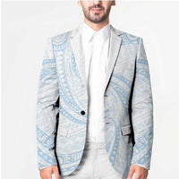 White Sunday Lotu Tamaiti Blazer Polynesian Wave Pastel Sky Blue - Polynesian Pride