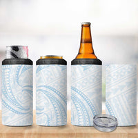 White Sunday Lotu Tamaiti 4 in 1 Can Cooler Tumbler Polynesian Wave Pastel Sky Blue LT9 - Polynesian Pride