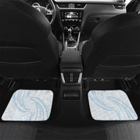 White Sunday Lotu Tamaiti Car Mats Polynesian Wave Pastel Sky Blue LT9 Set 2pcs - Back Blue - Polynesian Pride
