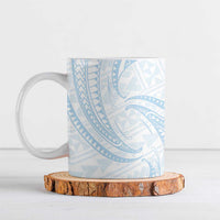 White Sunday Lotu Tamaiti Ceramic Mug Polynesian Wave Pastel Sky Blue - Polynesian Pride