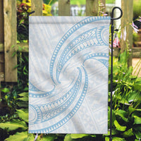 White Sunday Lotu Tamaiti Garden Flag Polynesian Wave Pastel Sky Blue - Polynesian Pride