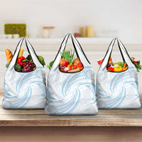 White Sunday Lotu Tamaiti Grocery Bag Polynesian Wave Pastel Sky Blue LT9 3-pack One Size Blue - Polynesian Pride