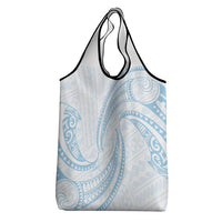 White Sunday Lotu Tamaiti Grocery Bag Polynesian Wave Pastel Sky Blue LT9 - Polynesian Pride
