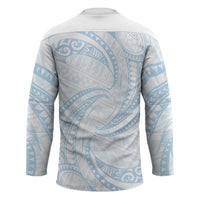 White Sunday Lotu Tamaiti Hockey Jersey Polynesian Wave Pastel Sky Blue LT9 - Polynesian Pride