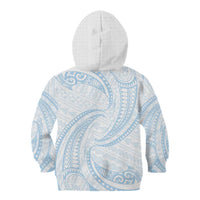 White Sunday Lotu Tamaiti Kid Hoodie Polynesian Wave Pastel Sky Blue - Polynesian Pride