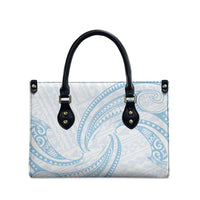 White Sunday Lotu Tamaiti Leather Bag Polynesian Wave Pastel Sky Blue LT9 - Polynesian Pride