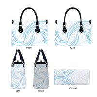 White Sunday Lotu Tamaiti Leather Bag Polynesian Wave Pastel Sky Blue LT9 - Polynesian Pride