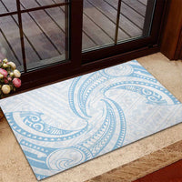 White Sunday Lotu Tamaiti Rubber Doormat Polynesian Wave Pastel Sky Blue LT9 - Polynesian Pride