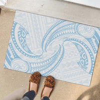 White Sunday Lotu Tamaiti Rubber Doormat Polynesian Wave Pastel Sky Blue LT9 - Polynesian Pride