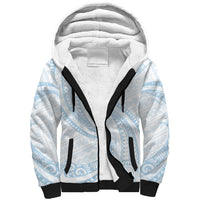 White Sunday Lotu Tamaiti Sherpa Hoodie Polynesian Wave Pastel Sky Blue LT9 Unisex Blue - Polynesian Pride