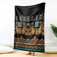 Black Batik Papua-inspired Pattern Blanket LT9 - Polynesian Pride