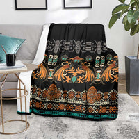 Black Batik Papua-inspired Pattern Blanket LT9 - Polynesian Pride