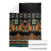 Black Batik Papua-inspired Pattern Blanket LT9 - Polynesian Pride