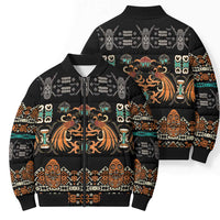 Black Batik Papua-inspired Pattern Bomber Puffer Jacket LT9 - Polynesian Pride