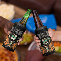 Black Batik Papua-inspired Pattern 4 in 1 Can Cooler Tumbler LT9 - Polynesian Pride
