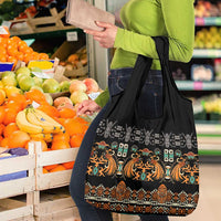 Black Batik Papua-inspired Pattern Grocery Bag LT9 - Polynesian Pride