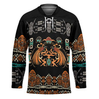 Black Batik Papua-inspired Pattern Hockey Jersey LT9 Unisex Black - Polynesian Pride