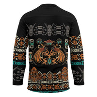Black Batik Papua-inspired Pattern Hockey Jersey LT9 - Polynesian Pride