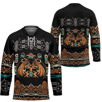 Black Batik Papua-inspired Pattern Hockey Jersey LT9 - Polynesian Pride