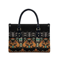 Black Batik Papua-inspired Pattern Leather Bag LT9 - Polynesian Pride