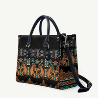 Black Batik Papua-inspired Pattern Leather Bag LT9 - Polynesian Pride