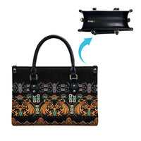 Black Batik Papua-inspired Pattern Leather Bag LT9 - Polynesian Pride