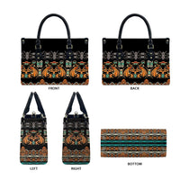 Black Batik Papua-inspired Pattern Leather Bag LT9 - Polynesian Pride