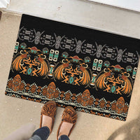 Black Batik Papua-inspired Pattern Rubber Doormat LT9 - Polynesian Pride