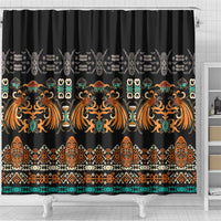 Black Batik Papua-inspired Pattern Shower Curtain - Polynesian Pride