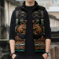 Black Batik Papua-inspired Pattern Sleeveless Puffer Jacket LT9 - Polynesian Pride