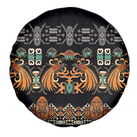 Black Batik Papua-inspired Pattern Spare Tire Cover - Polynesian Pride