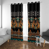 Black Batik Papua-inspired Pattern Window Curtain - Polynesian Pride