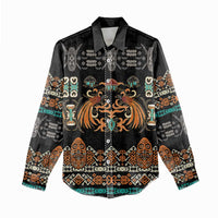 Black Batik Papua-inspired Pattern Women Casual Shirt LT9 - Polynesian Pride