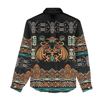 Black Batik Papua-inspired Pattern Women Casual Shirt LT9 - Polynesian Pride