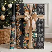 Black Batik Papua-inspired Pattern Wrapping Paper LT9 - Polynesian Pride