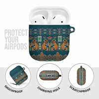 Dark Cyan Blue Batik Papua-inspired Pattern AirPods Case LT9 - Polynesian Pride